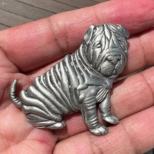 Shar Pei metal dog lapel pin
